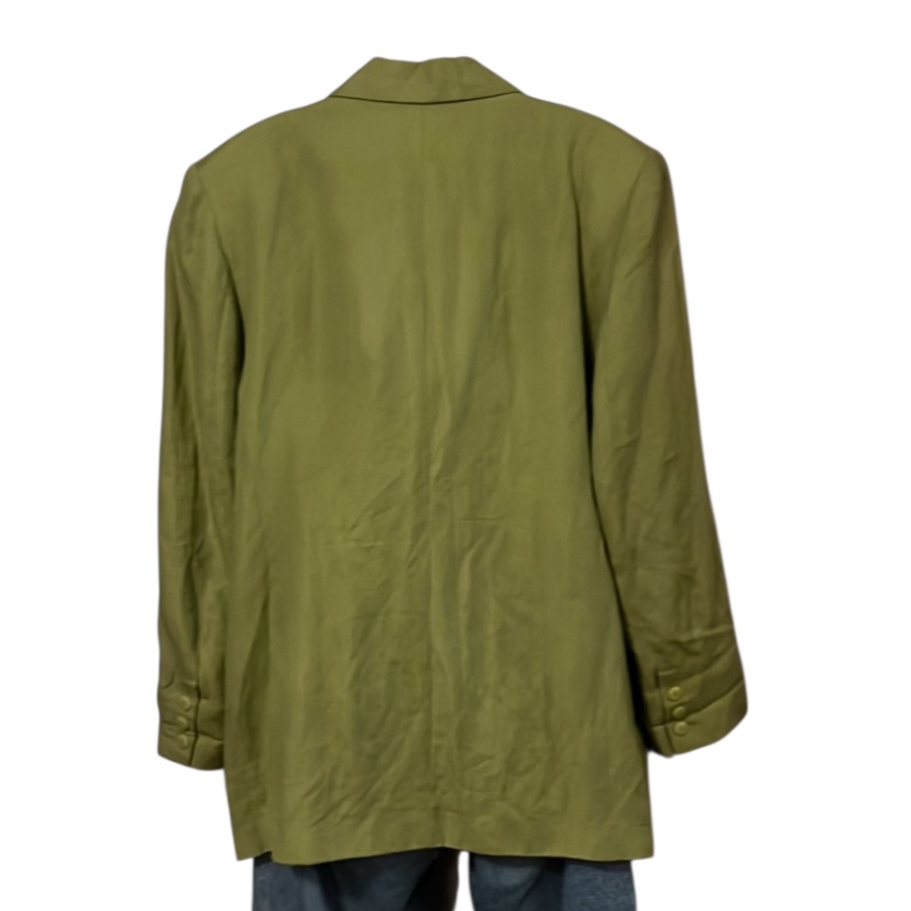 New York & Company Woman’s Chartreuse Linen Blend Notched Collar Boxy Blazer 14 - Picture 2 of 11